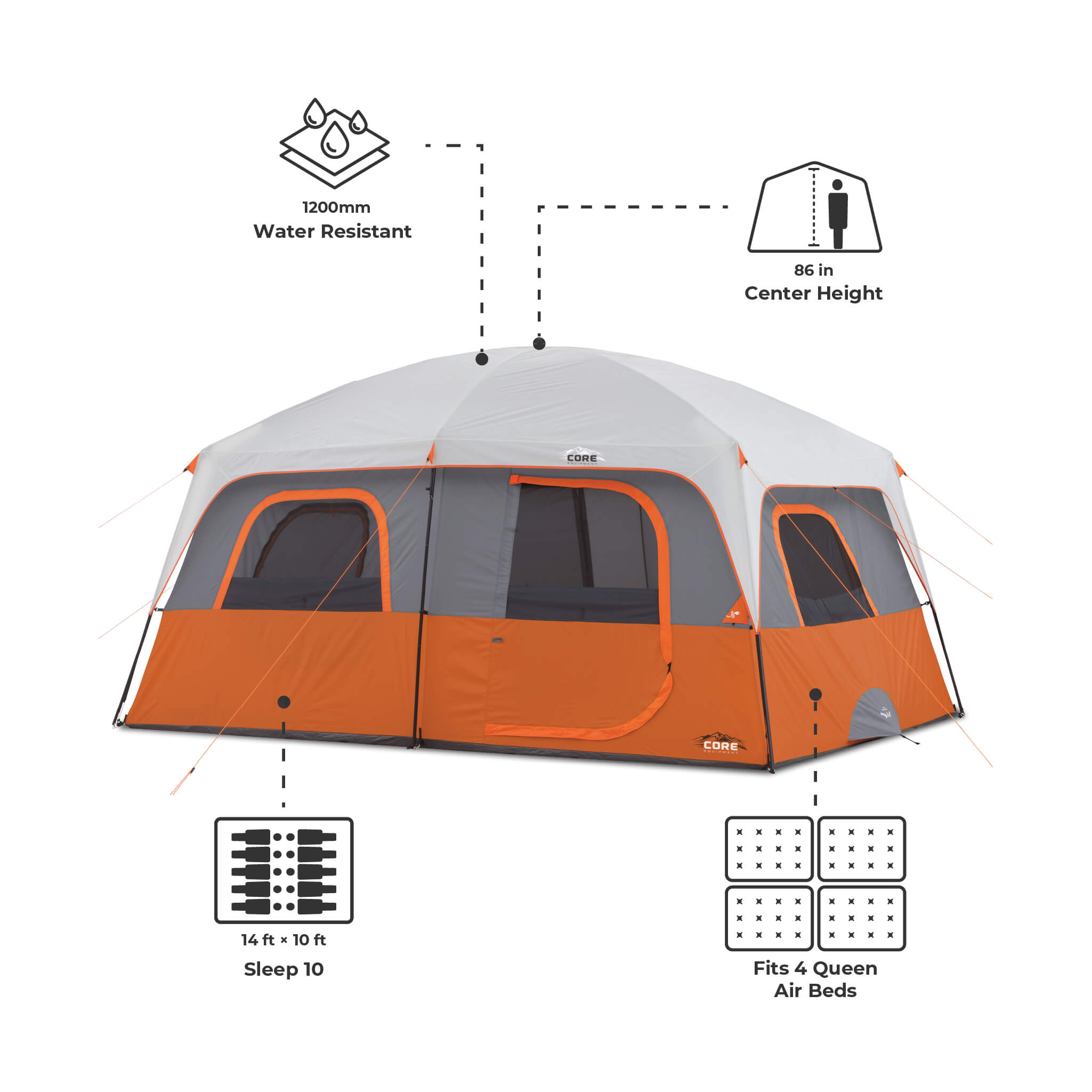 10 Person Straight Wall Cabin Tent - Image 3