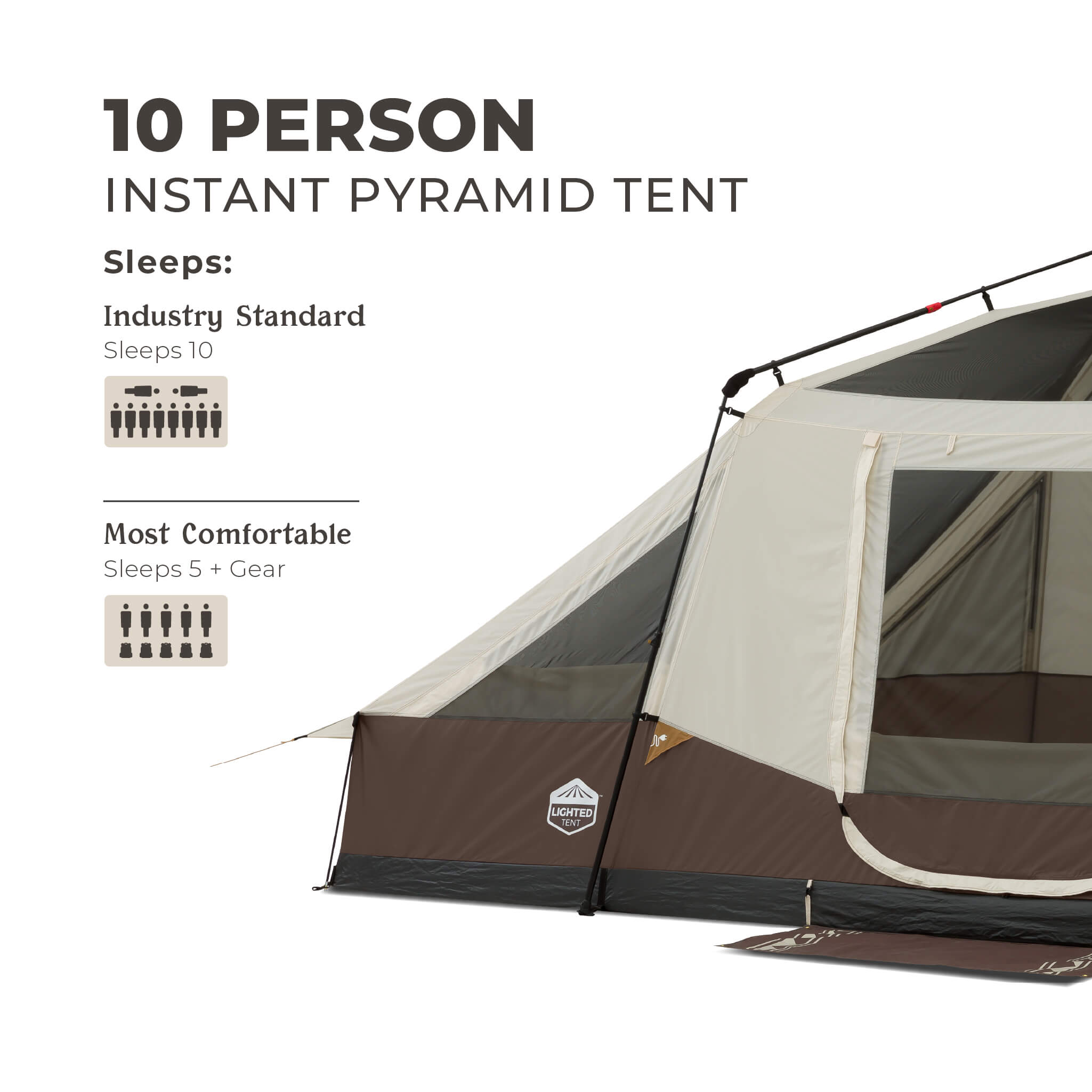 10 Person Lighted Instant Pyramid Tent - Image 7