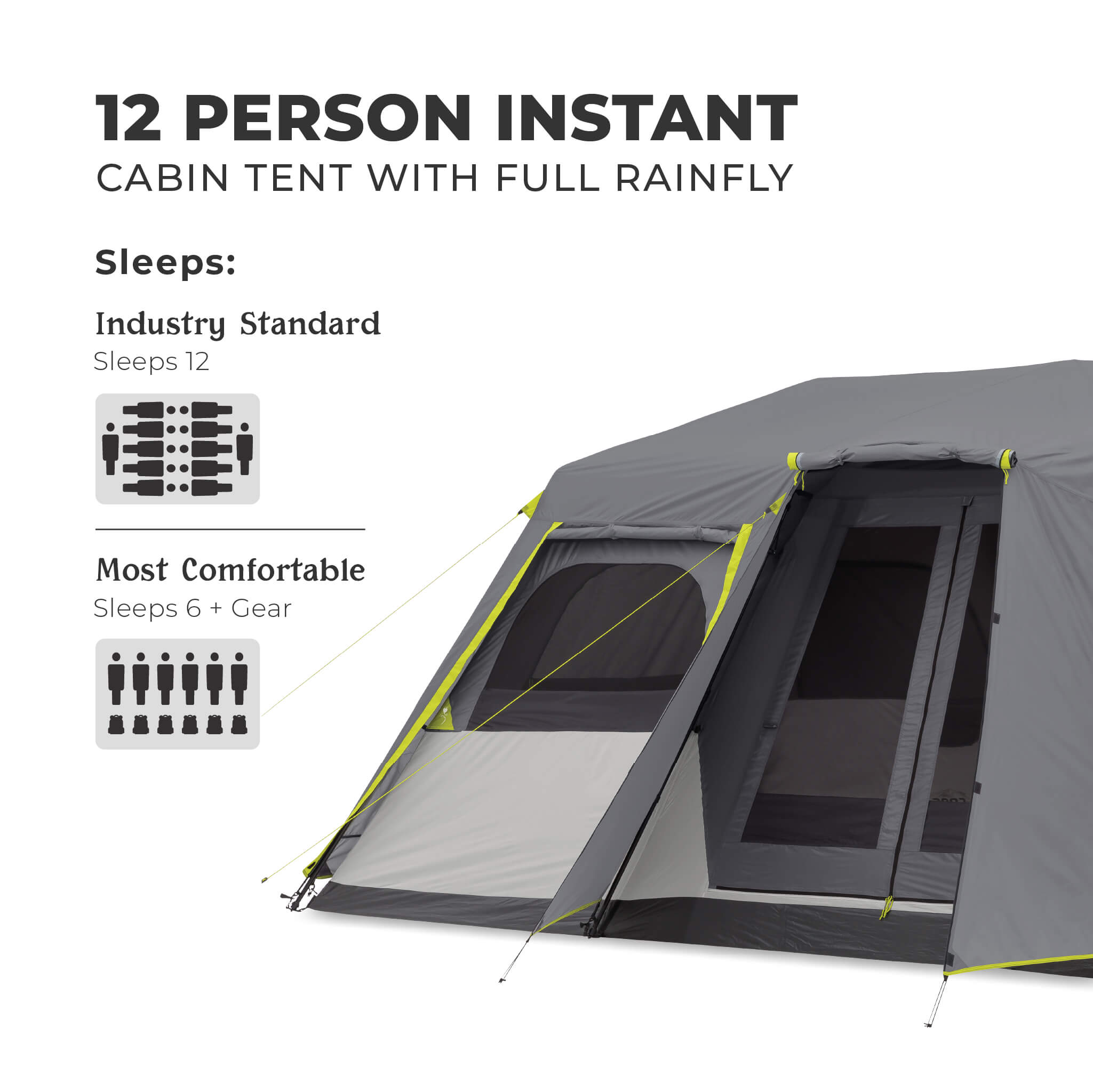 12 Person Instant Cabin Tent with Full Rainfly - Image 7