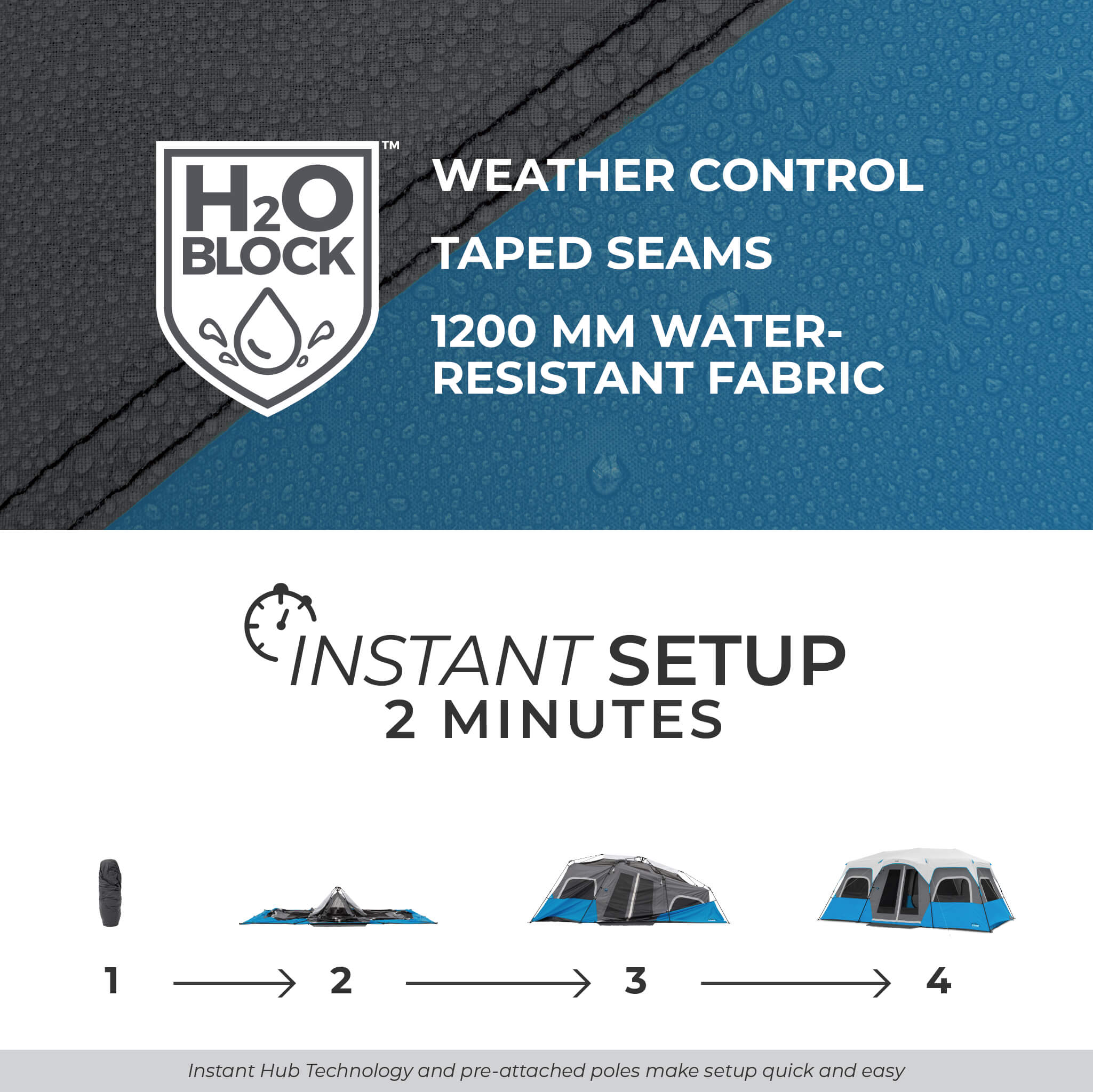12 Person Lighted Instant Cabin Tent - Image 4