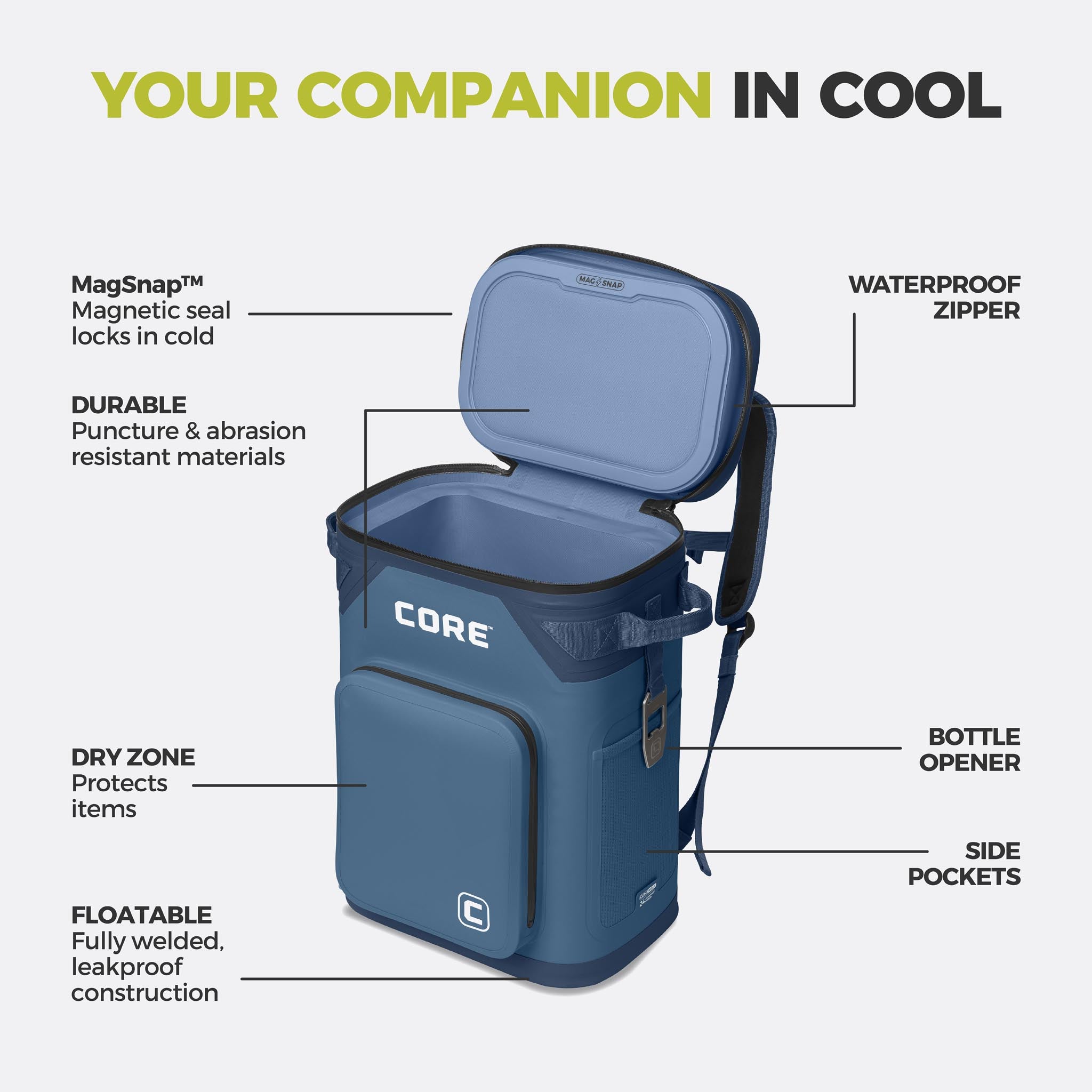 CLIMAKEEP 24 Can Magnetic Backpack Soft Cooler - Image 22