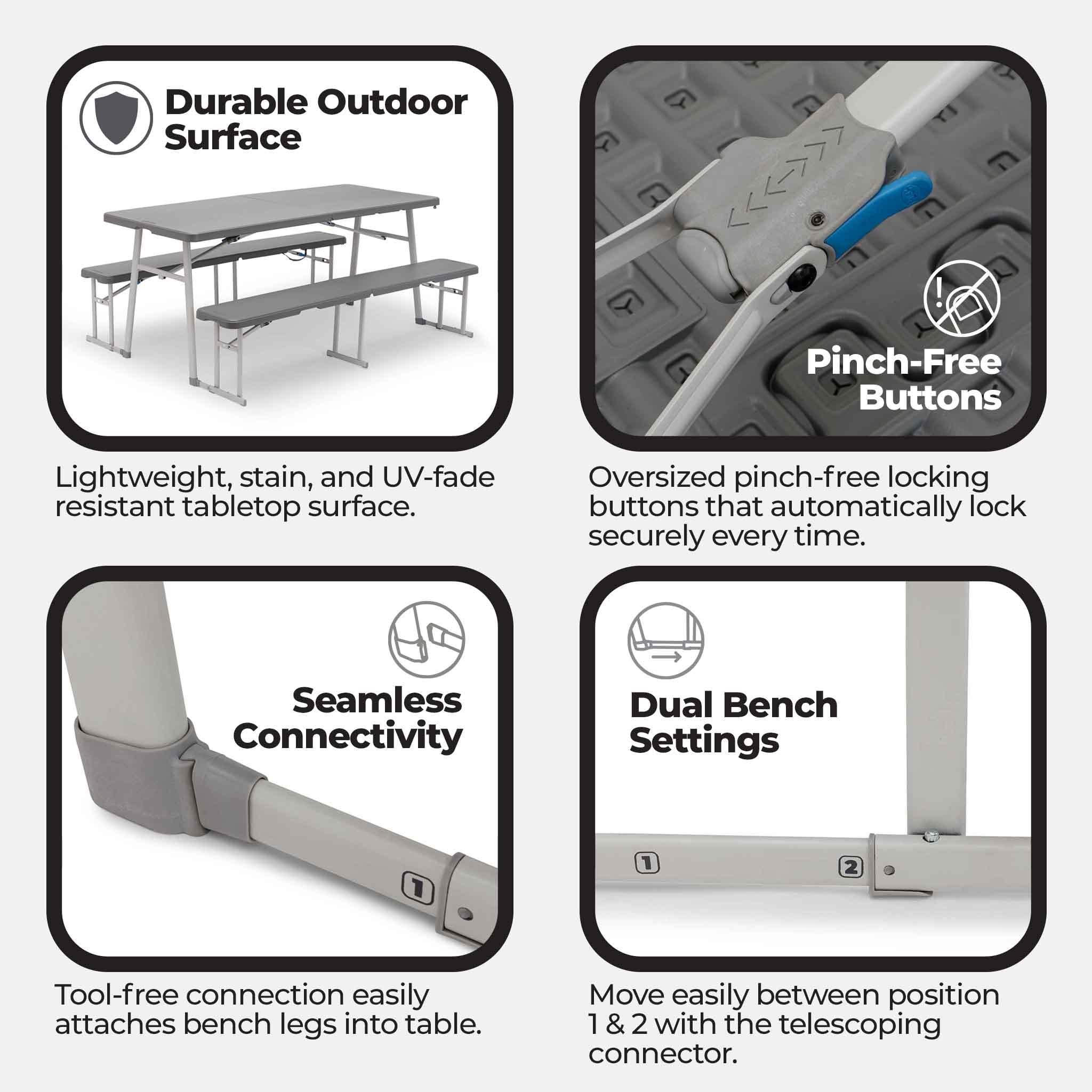 6 Foot Picnic Table 3-in-1 Combo - Image 3
