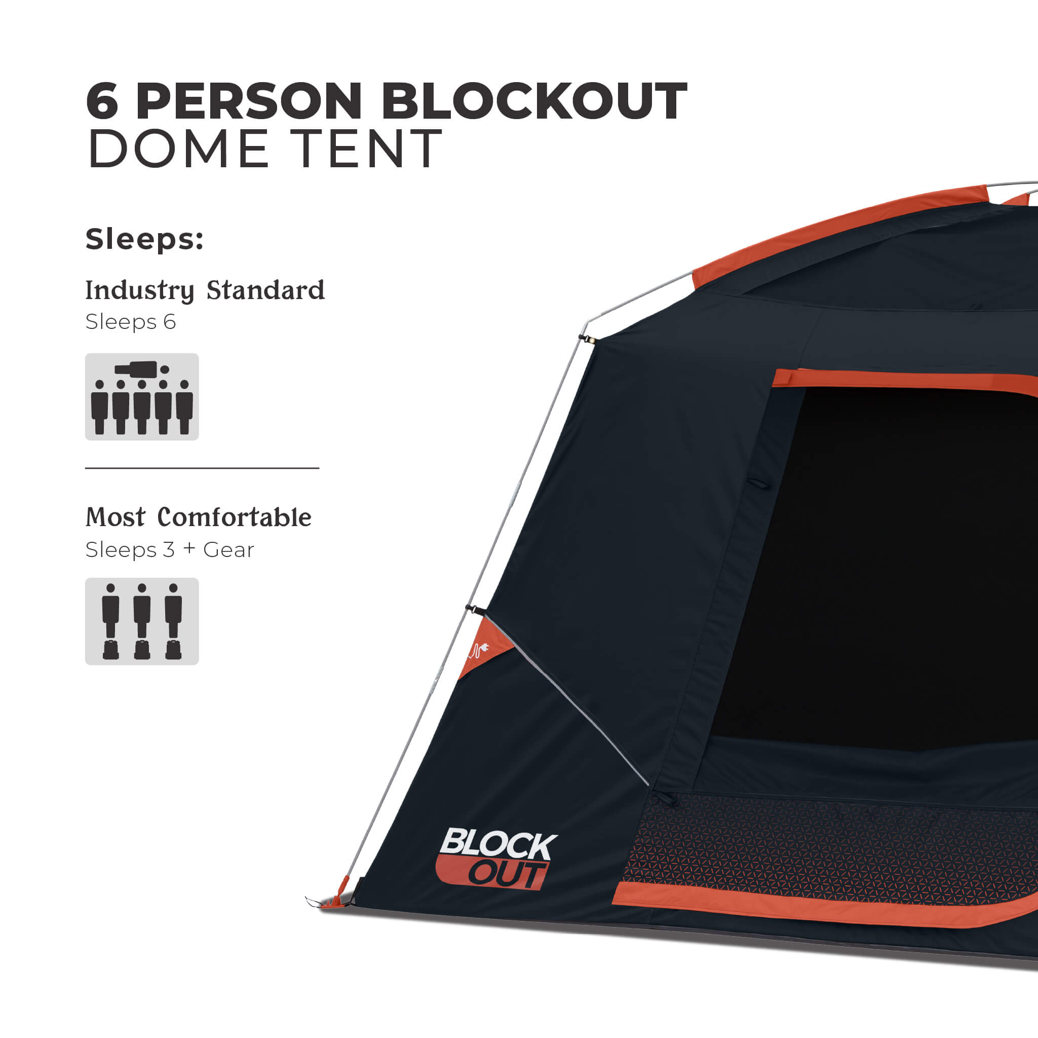 6 Person Blockout Dome Tent - Image 5