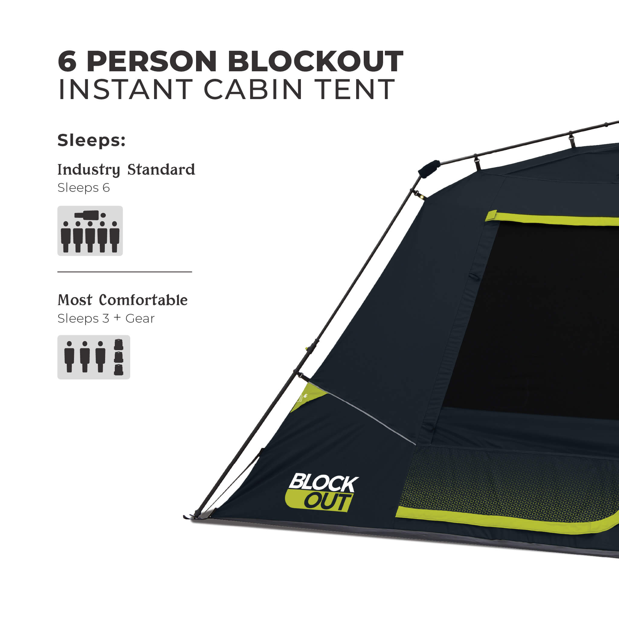 6 Person Blockout Instant Cabin Tent - Image 6