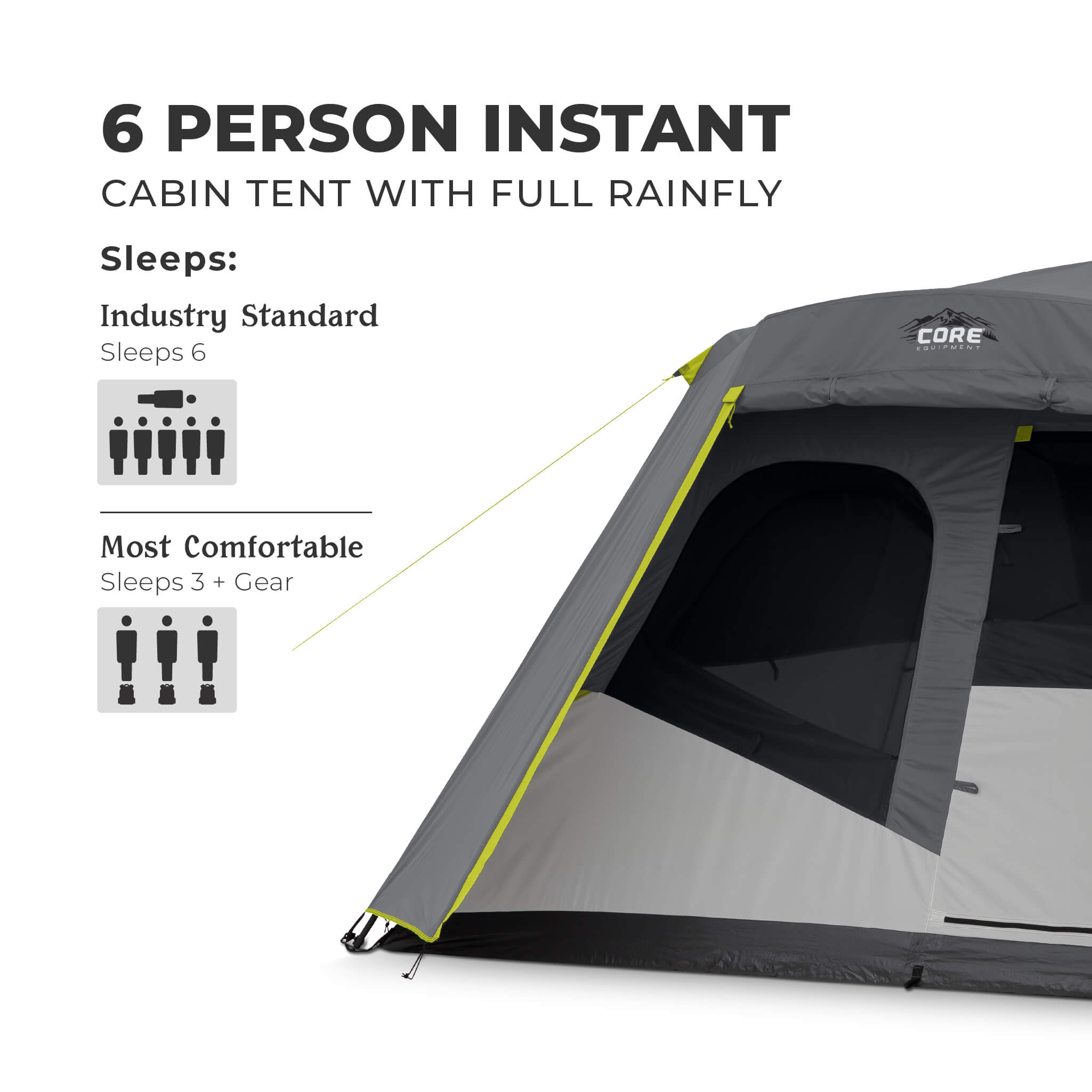 6 Person Instant Cabin Tent with Full Rainfly - Image 6
