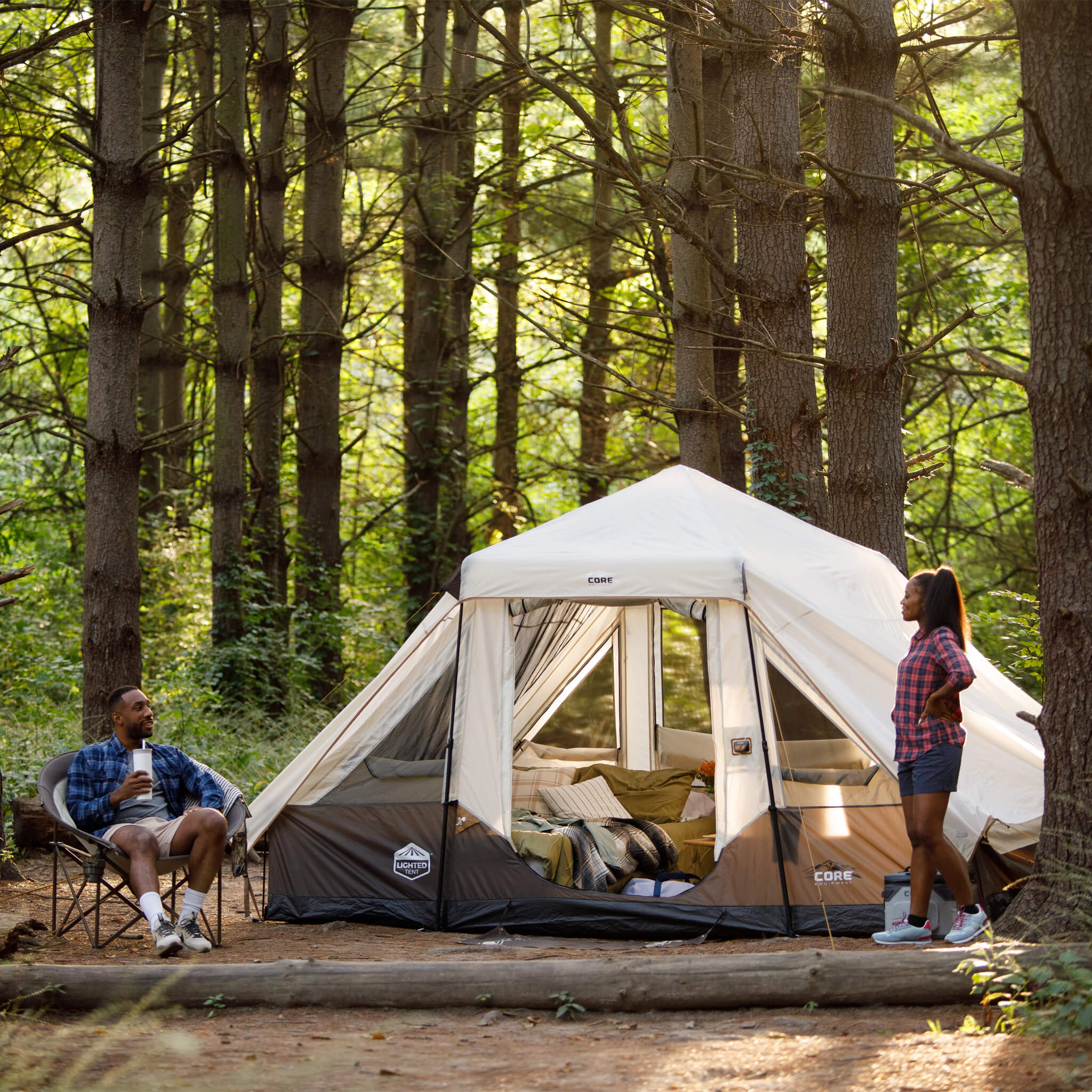6 Person Lighted Instant Pyramid Tent - Image 2