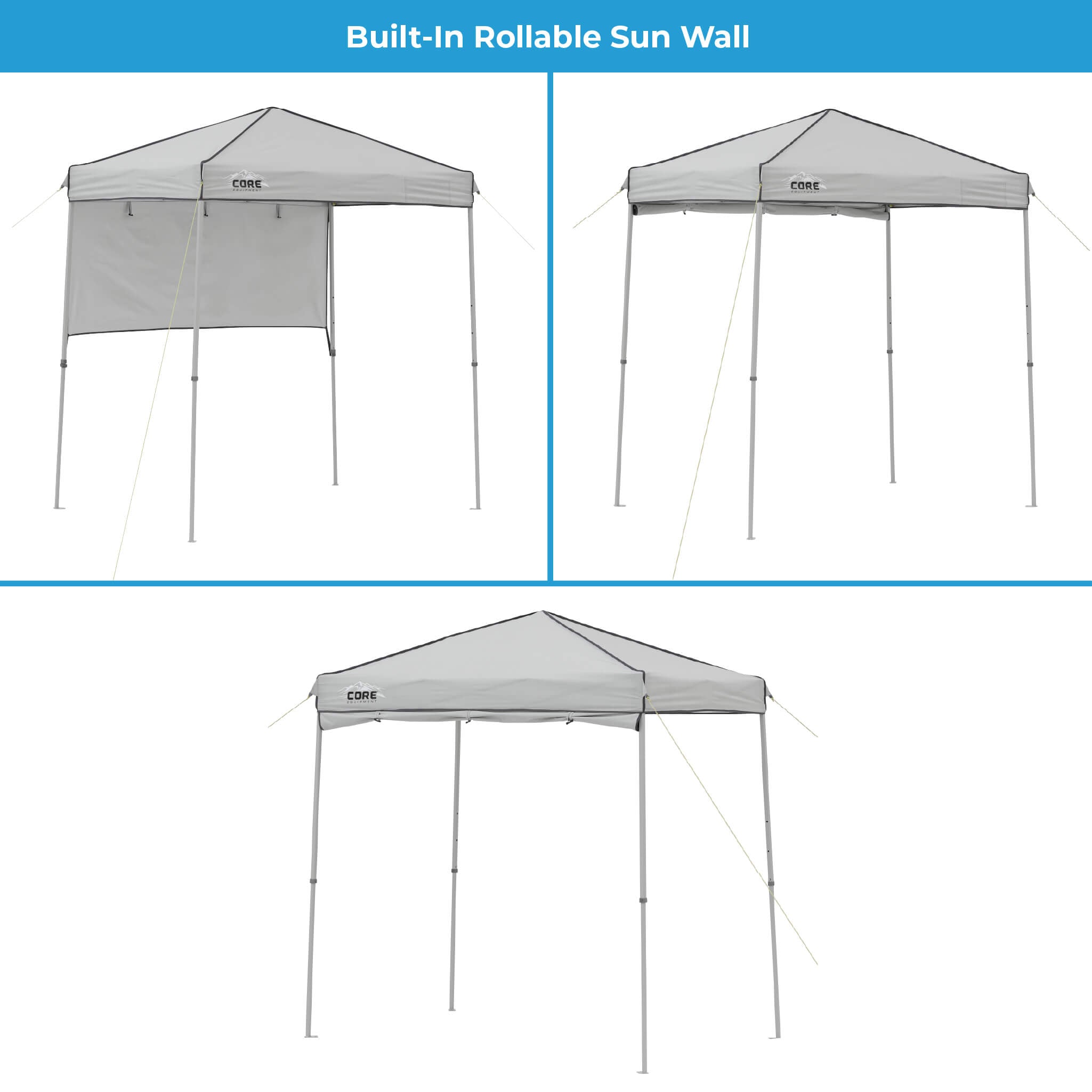 6' x 4' Instant Canopy with Half Sun Wall - Image 4