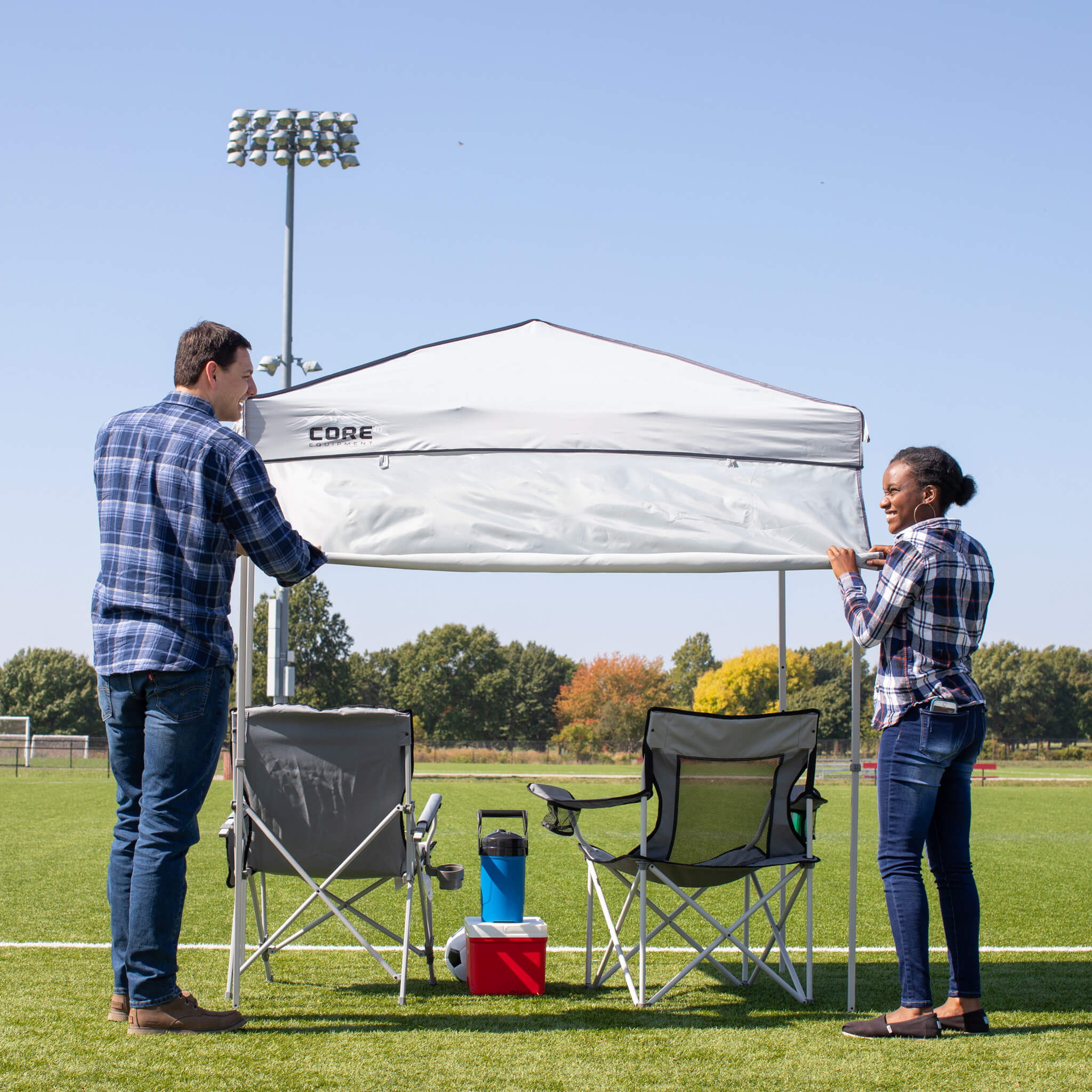 6' x 4' Instant Canopy with Half Sun Wall - Image 8
