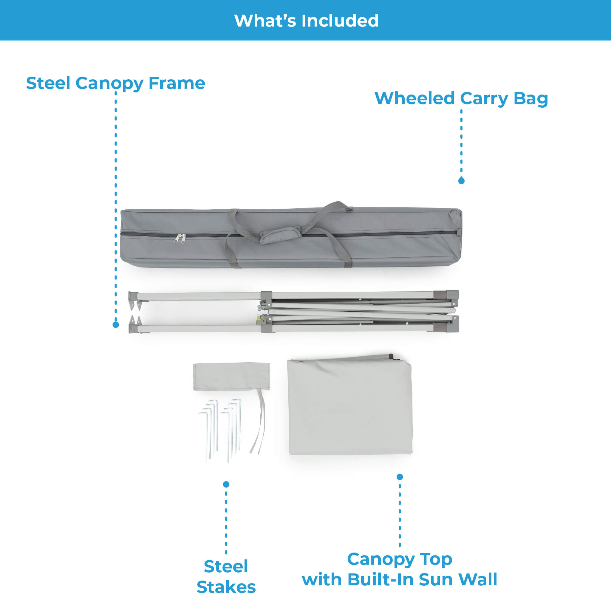 6' x 4' Instant Canopy with Half Sun Wall - Image 7