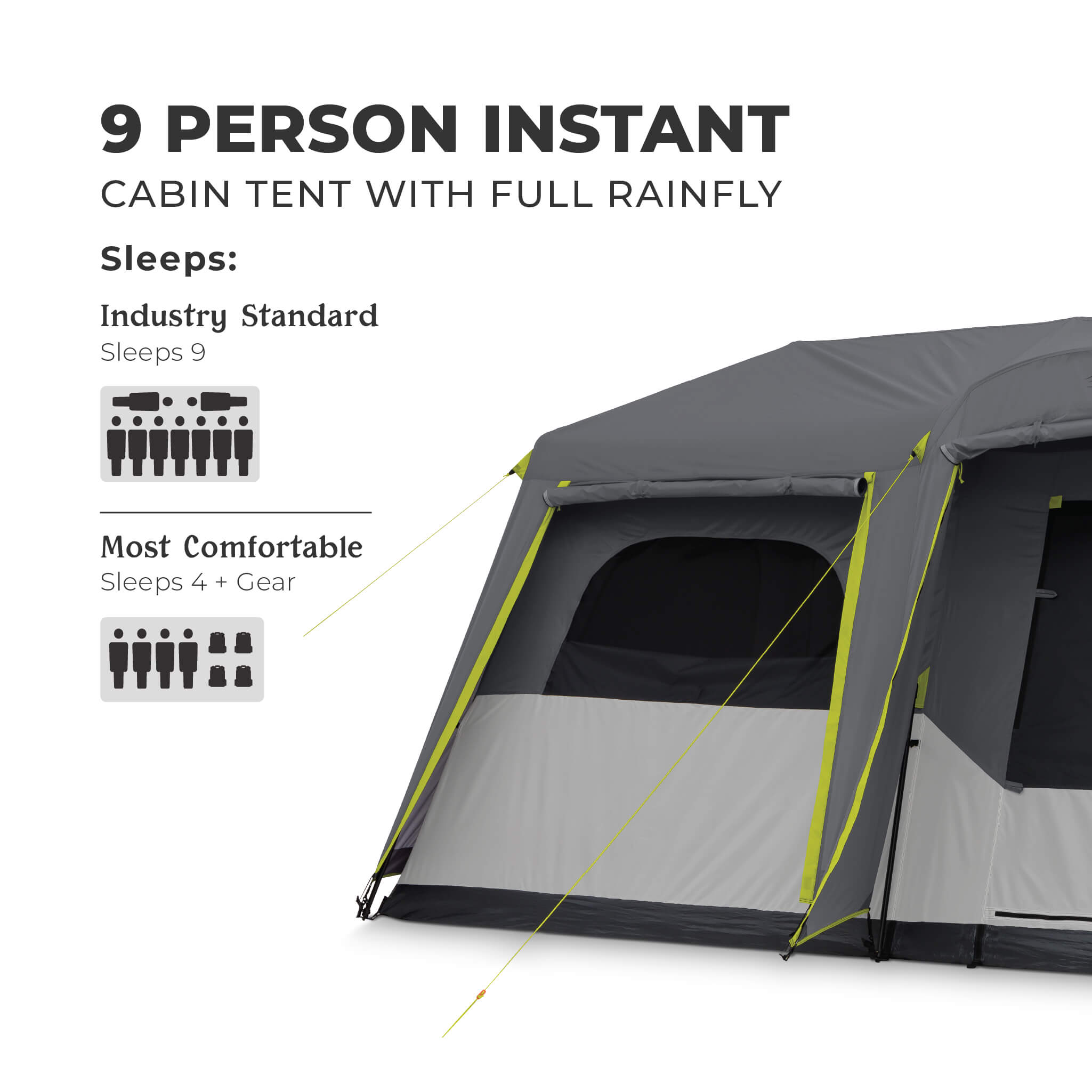 9 Person Instant Cabin Tent with Full Rainfly - Image 7