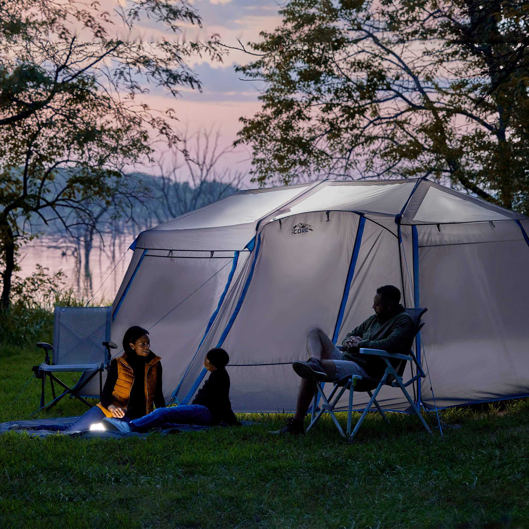 9 Person Lighted Instant Cabin Tent with Full Rainfly - Image 2