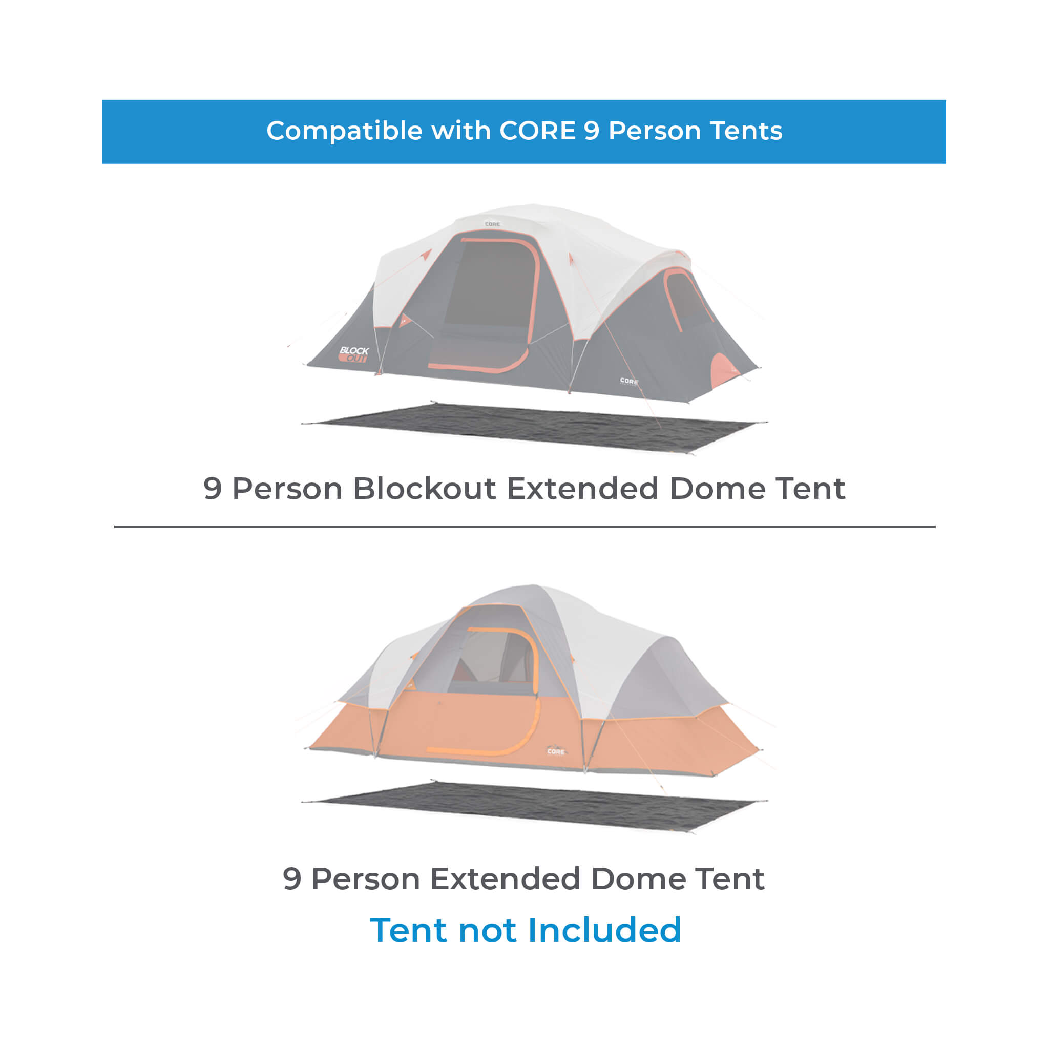 9 Person Dome Tent Footprint & Outdoor Tarp - Image 2